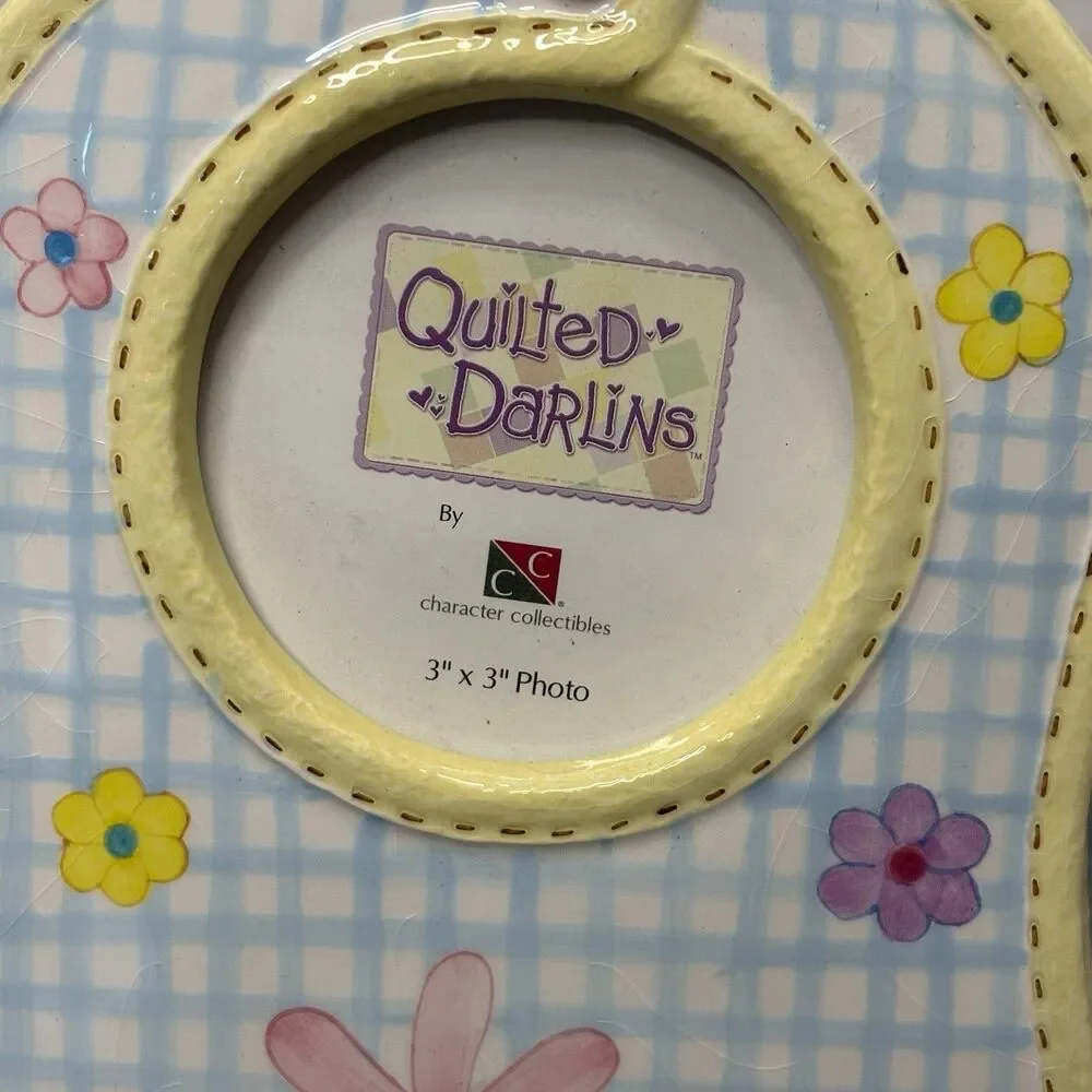 Quilted Darlins Ceramic Baby Bib Shaped Picture Frame 3x3